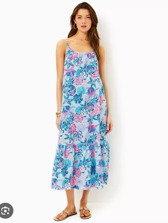 Lilly Pulitzer Dresses & Skirts - Lilly Pulitzer Amerie Linen Blue Pink Maxi